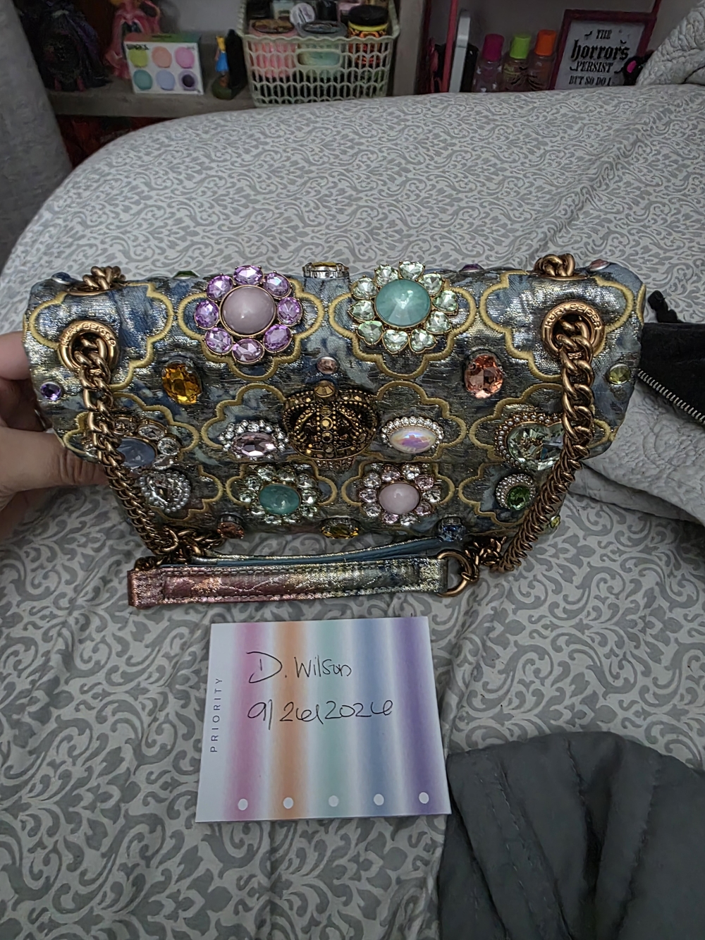 KURT GEIGER Multicolor Floral Gem Shoulder Bag - Picture 2 of 9